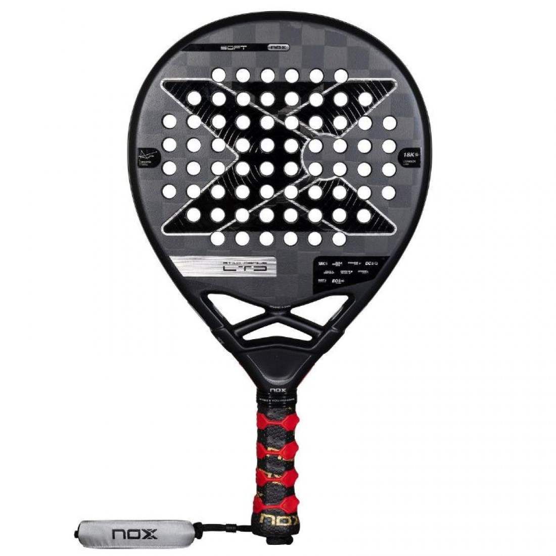 Nox AT10 Genius LTD Pack 2025 – Agustín Tapia Limited Edition Padel RacketDual-Face Carbon Construction: Features one side with 12K carbon fiber for enhanced control and another with 18K carbon fiber for increased power, allowing players to adapt to diffe